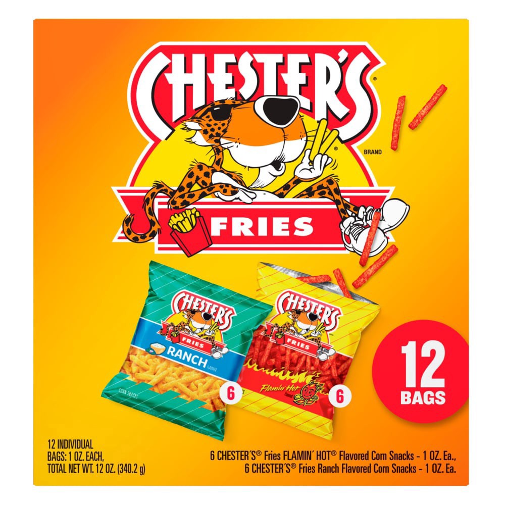 slide 2 of 5, Chester's Fries Corn Snacks Variety Mix 12 Oz, 12 Count, 12 ct