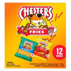 Chester's Fries Corn Snacks Variety Mix 12 Oz, 12 Count