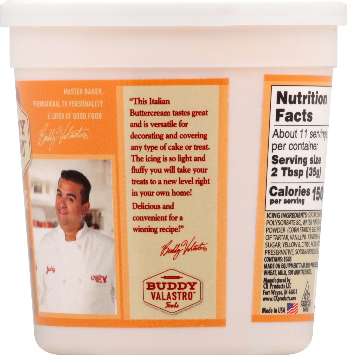 slide 9 of 11, BUDDY VALASTRO FOODS Buttercream Icing 13 oz, 13 oz