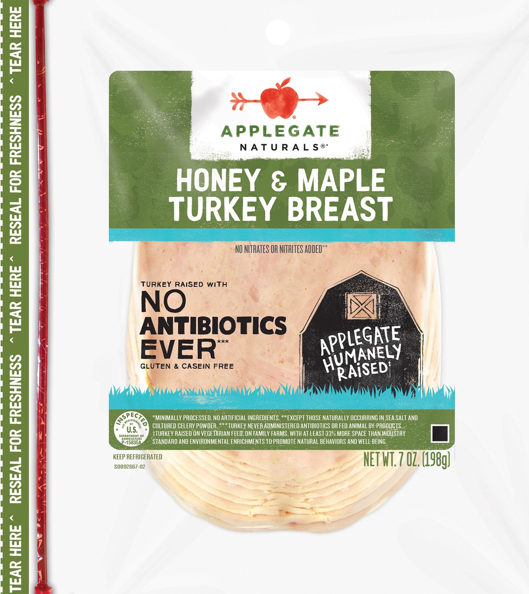 slide 1 of 7, Applegate Naturals Honey & Maple Turkey Breast, 7 oz