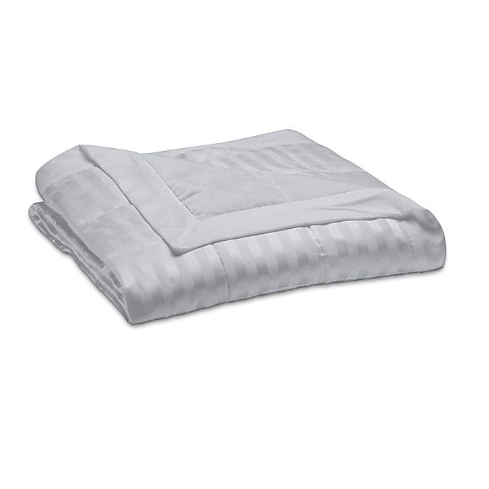 slide 1 of 1, Seasons Down Alternative Twin Blanket with Damask Stripe - Grey, 1 ct