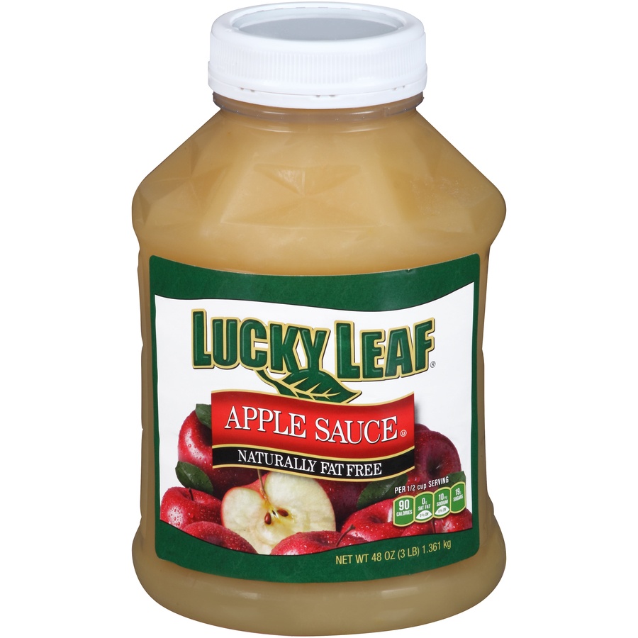 slide 1 of 1, Lucky Leaf Apple Sauce 48 Oz. Plastic Jar, 48 oz