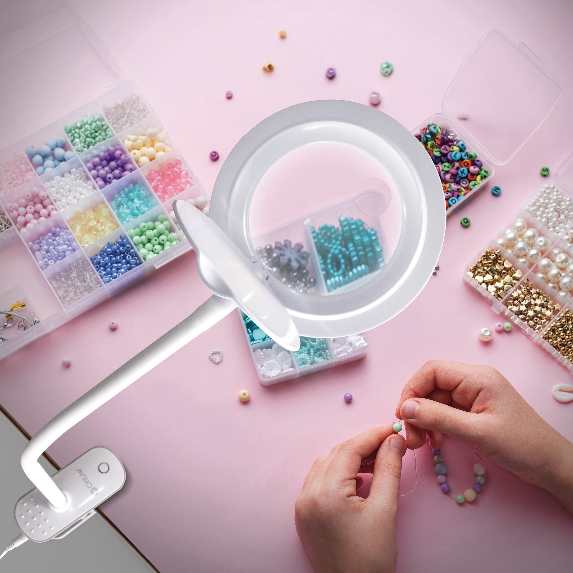 slide 5 of 9, Ott Lite Ottlite Lighted Magnifier Clip Lamp, 15.5 in