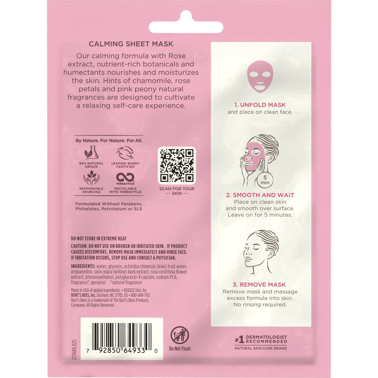 slide 24 of 76, Burt's Bees Calming Sheet Mask with Rose 1 ea, 0.33 oz