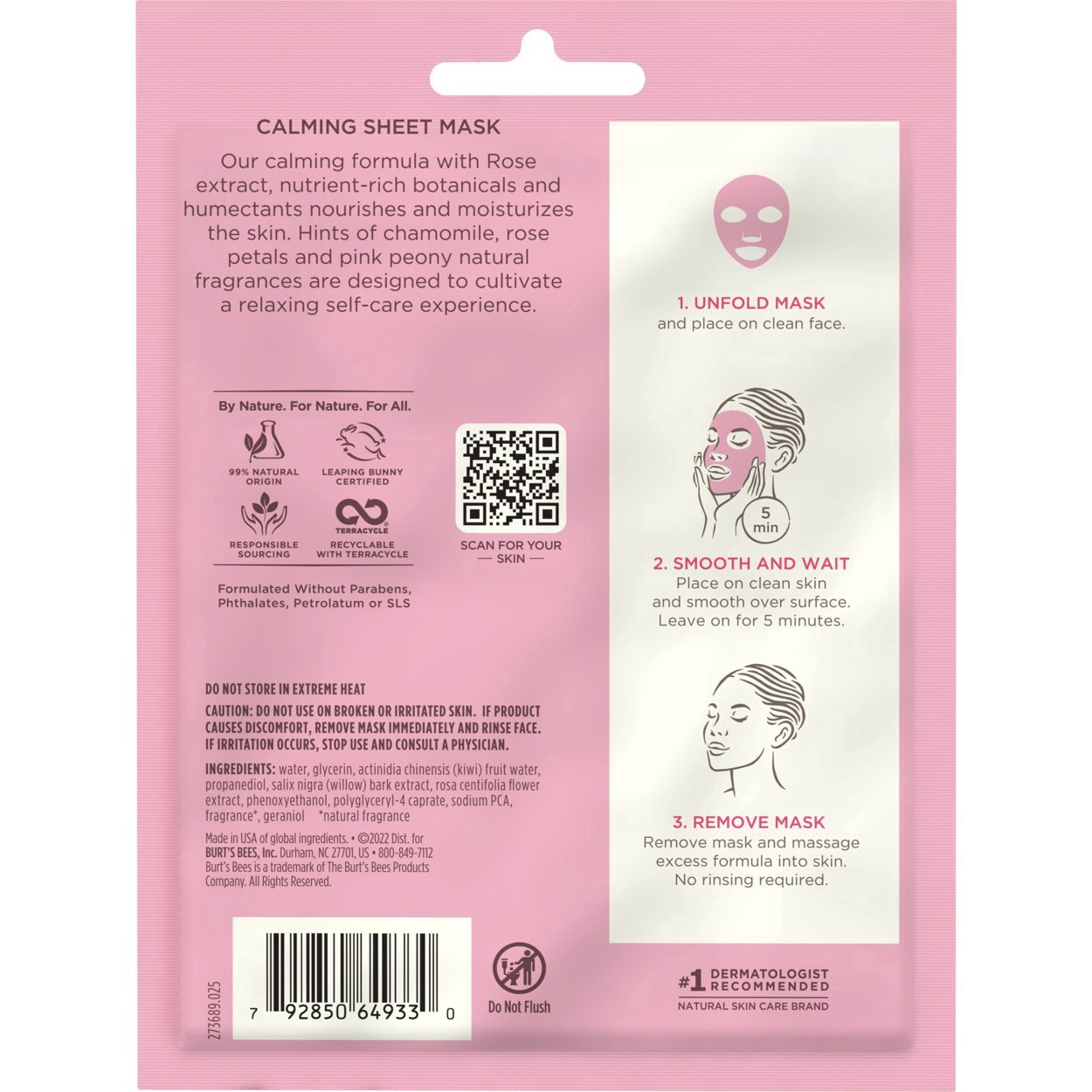 slide 71 of 76, Burt's Bees Calming Sheet Mask with Rose 1 ea, 0.33 oz
