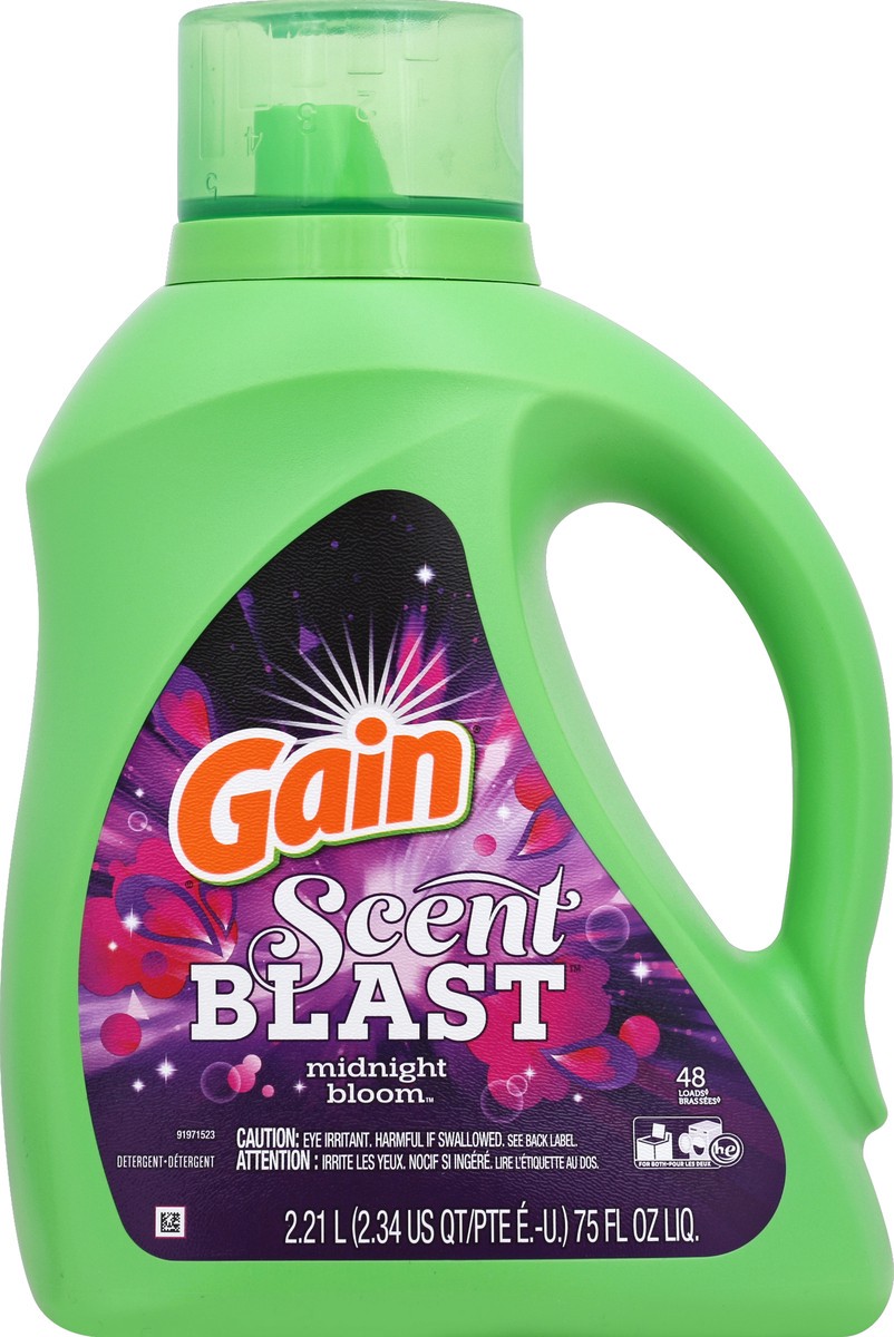 slide 5 of 6, Gain Scent Blast Liquid Laundry Detergent, Midnight Bloom, 48 Loads, 75 fl oz