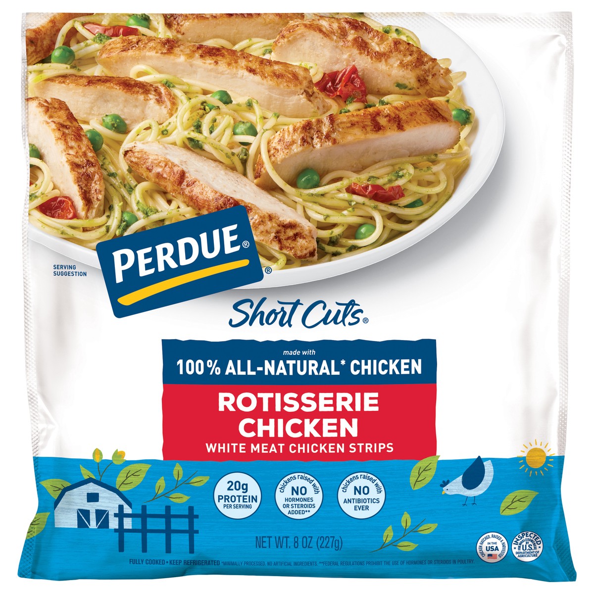 slide 1 of 1, PERDUE® SHORT CUTS® Rotisserie Seasoned Carved Chicken Breast Strips, 8 oz., 9 oz