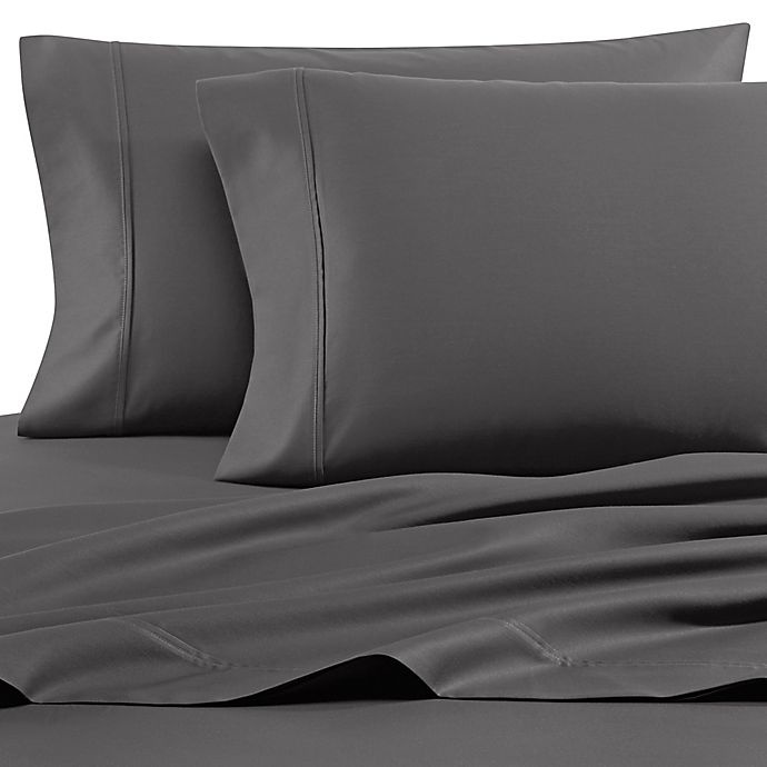 slide 1 of 1, Heartland HomeGrown 400-Thread-Count Solid Sateen King Sheet Set - Charcoal, 1 ct