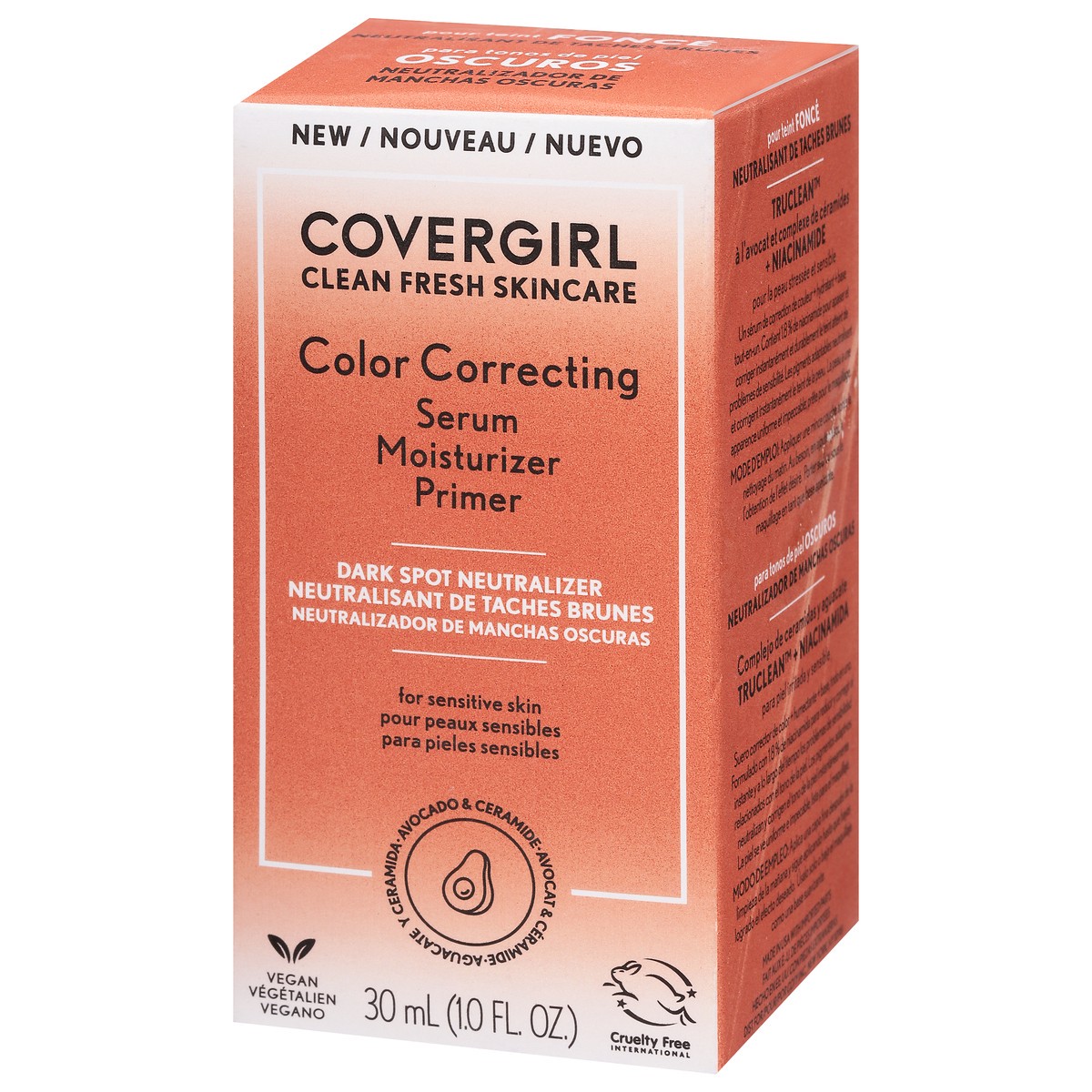 slide 5 of 10, COTY COVERGIRL SKIN COVERGIRL Clean Fresh Color Correcting Serum + Moisturizer + Primer – Moisturizer, Face Primer, Covergirl Skincare, Vegan Formula – Deep, 30ml (1.0 fl oz), 30 ml