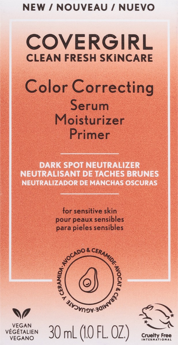 slide 10 of 10, COTY COVERGIRL SKIN COVERGIRL Clean Fresh Color Correcting Serum + Moisturizer + Primer – Moisturizer, Face Primer, Covergirl Skincare, Vegan Formula – Deep, 30ml (1.0 fl oz), 30 ml