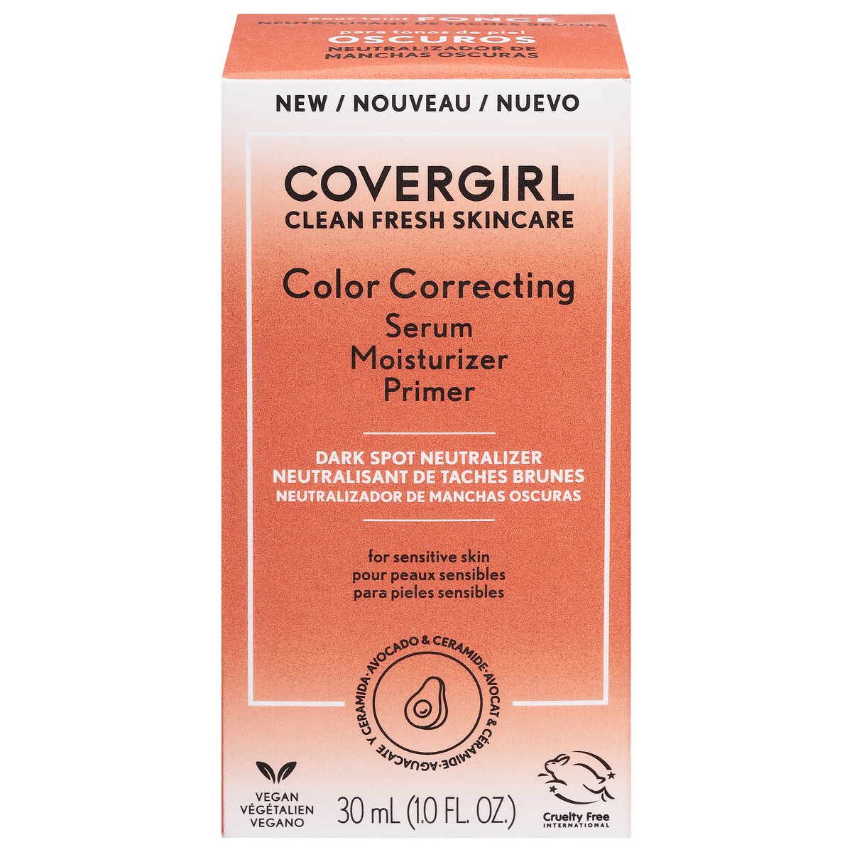 slide 4 of 10, COTY COVERGIRL SKIN COVERGIRL Clean Fresh Color Correcting Serum + Moisturizer + Primer – Moisturizer, Face Primer, Covergirl Skincare, Vegan Formula – Deep, 30ml (1.0 fl oz), 30 ml