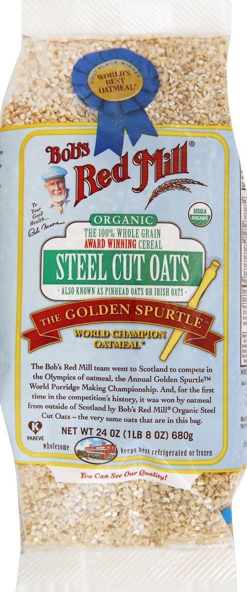 slide 1 of 6, Bob's Red Mill Organic Steel Cut Oats - Whole Grain, 24 oz