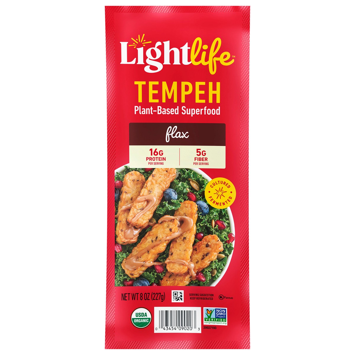 slide 1 of 11, Lightlife Tempeh, Flax, Plant-Based, Superfood, 8 oz