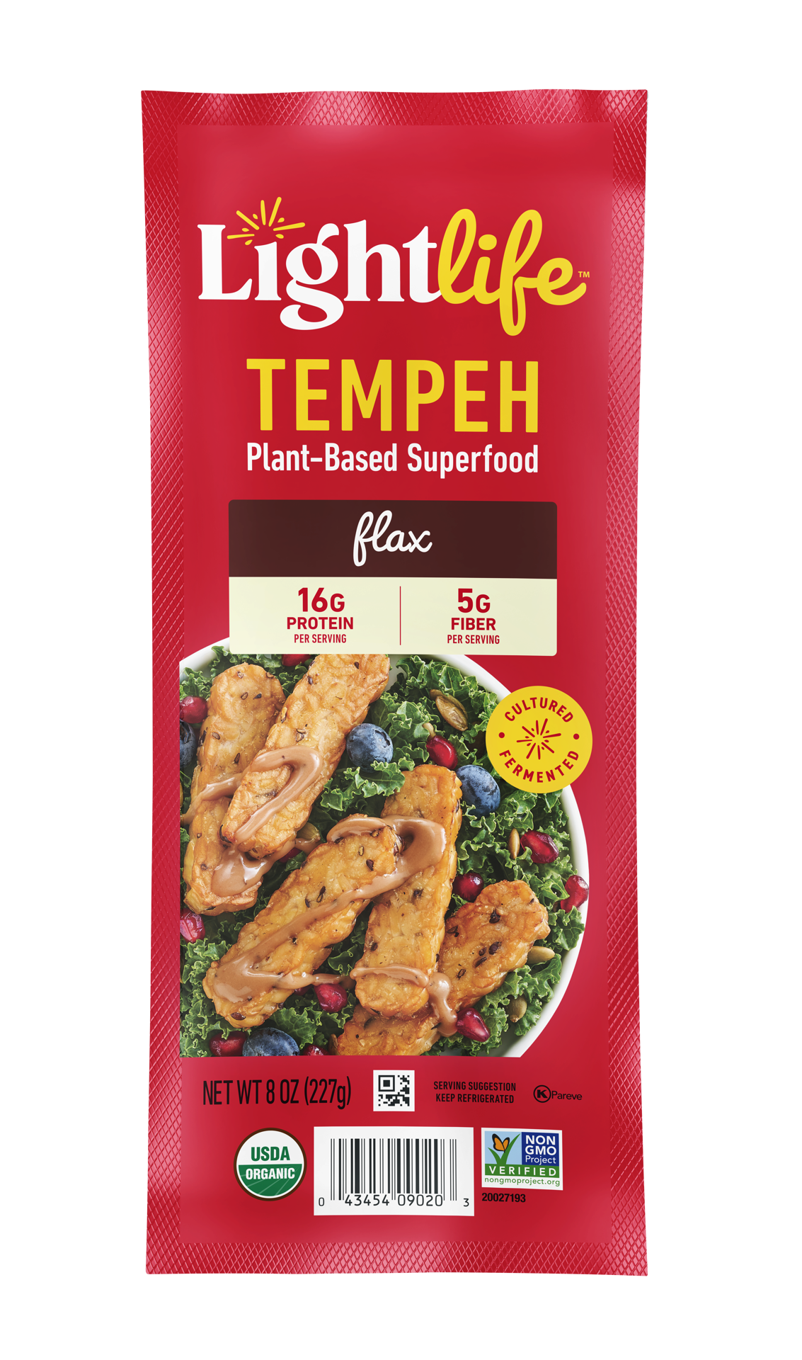 slide 1 of 11, Lightlife Organic Flax Plant-Based Tempeh, 8 oz