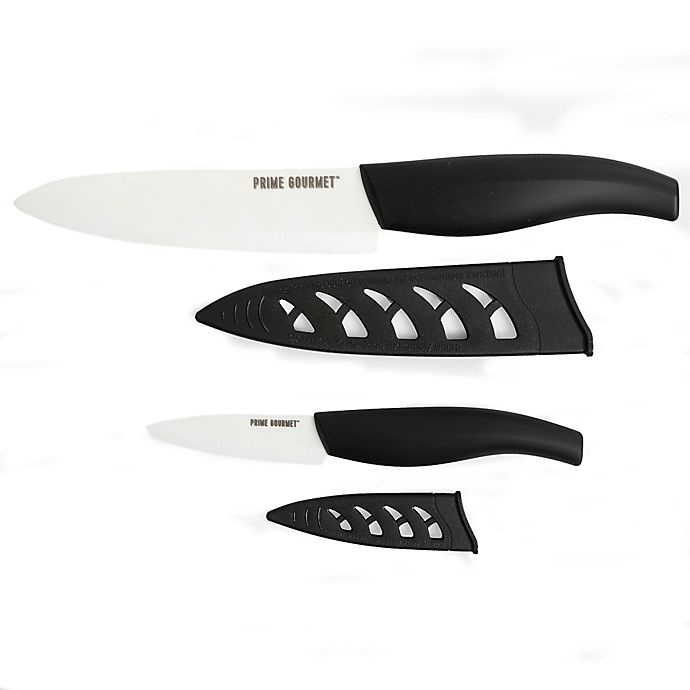 slide 1 of 2, Prime Gourmet Cutlery Set with Sheaths - White, 4 ct