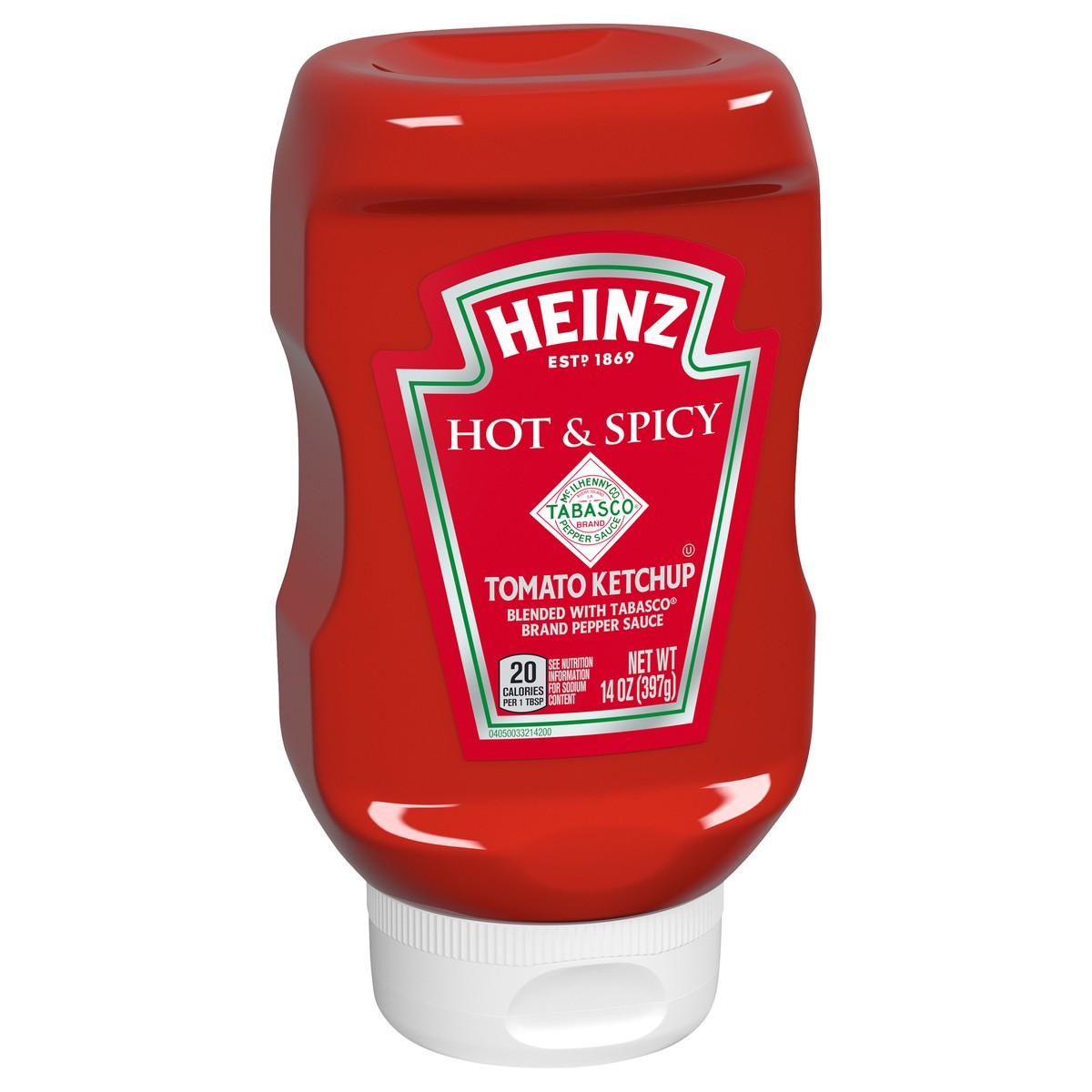 slide 4 of 9, Heinz Hot & Spicy Tomato Ketchup Blended with TABASCO Brand Pepper Sauce, 14 oz Bottle, 14 oz