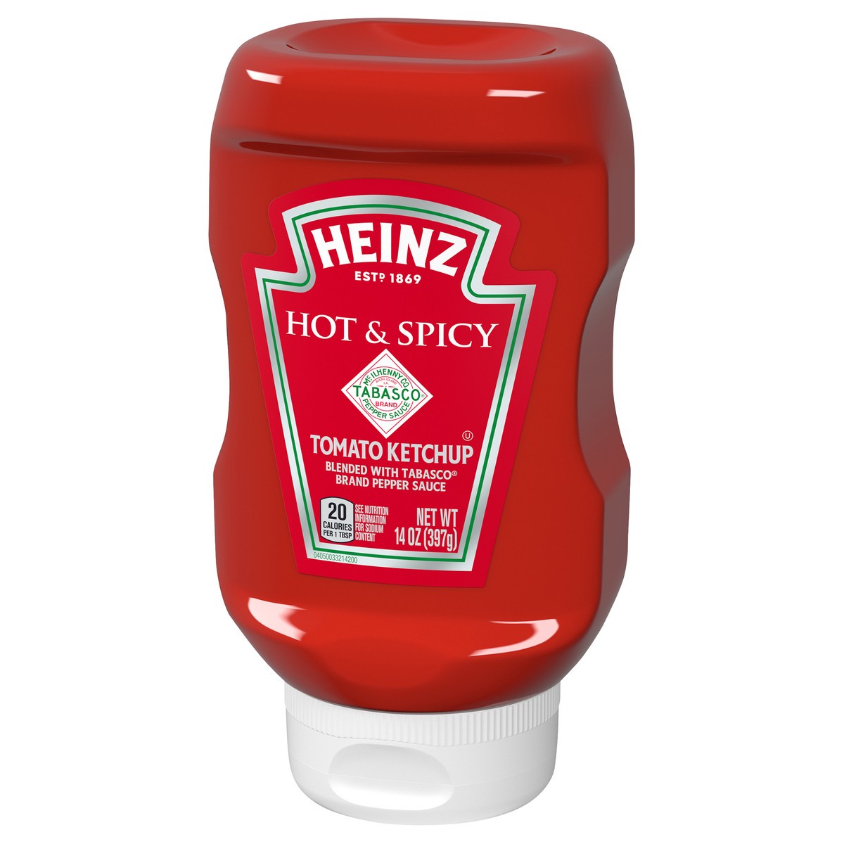 slide 9 of 9, Heinz Hot & Spicy Tomato Ketchup Blended with TABASCO Brand Pepper Sauce, 14 oz Bottle, 14 oz