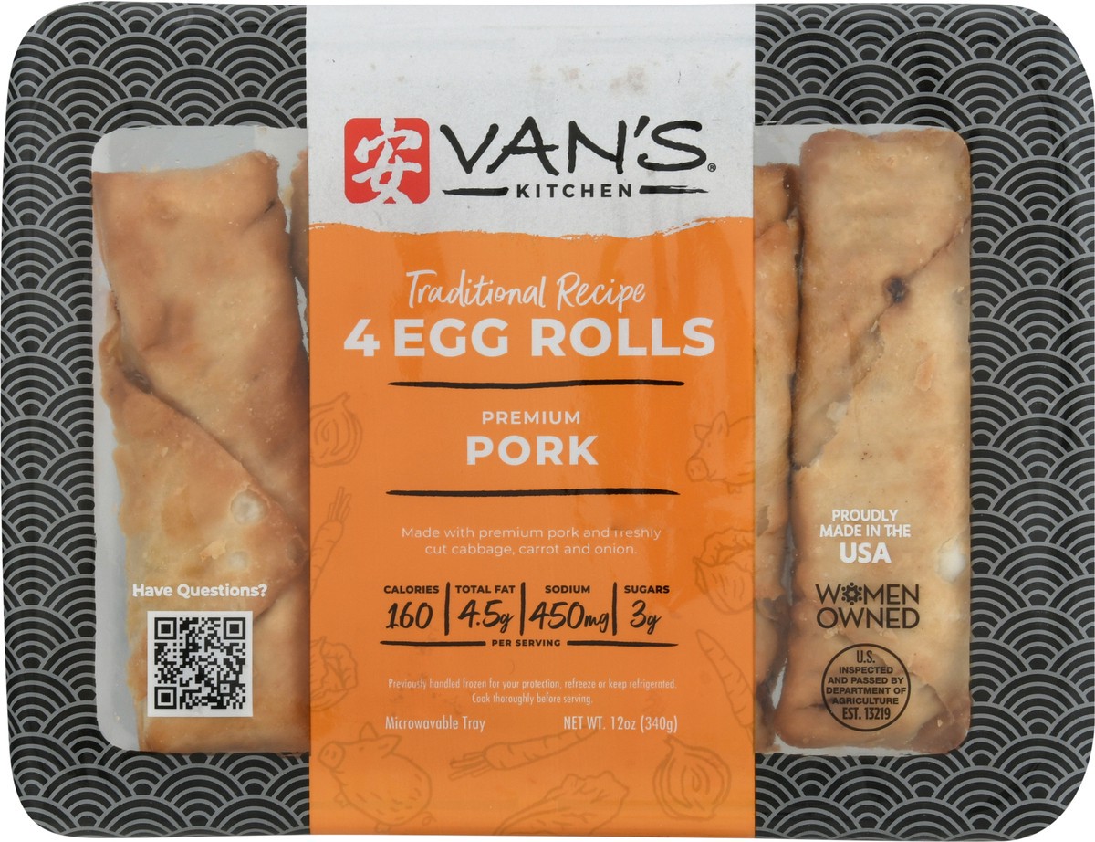 slide 2 of 13, Van's Vans Kitcken Egg Roll Pork 4 Pk 13.75 Oz, 13.75 oz