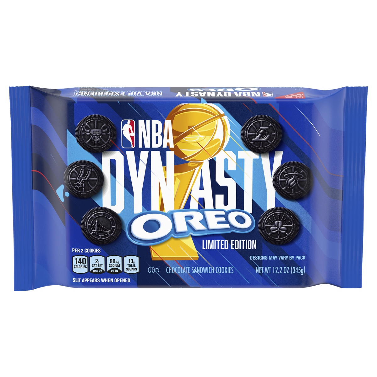 slide 1 of 1, OREO NBA Dynasty Chocolate Sandwich Cookies, Limited Edition, 12.2 oz