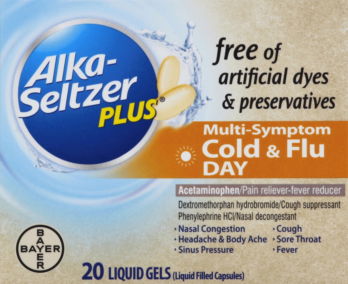 slide 1 of 5, Alka-Seltzer Cold & Flu 20 ea, 20 ct