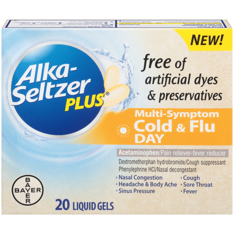 slide 1 of 1, Alka-Seltzer Plus Cold & Flu Day Multi-Symptom Tablets, 20 ct