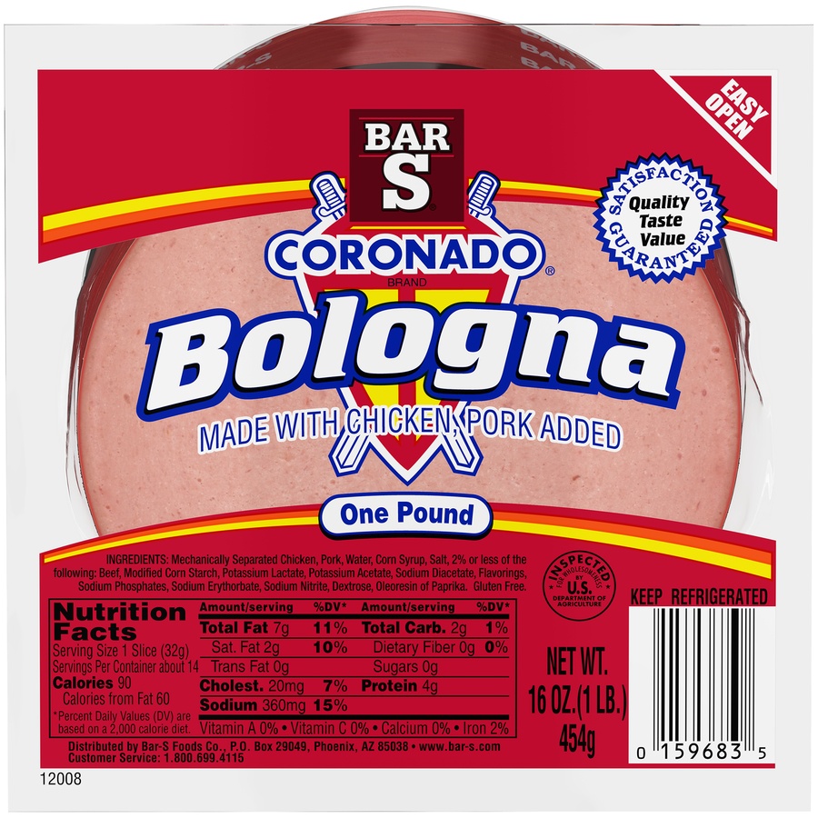 slide 1 of 8, Bar-S Coronado Bologna, 16 oz