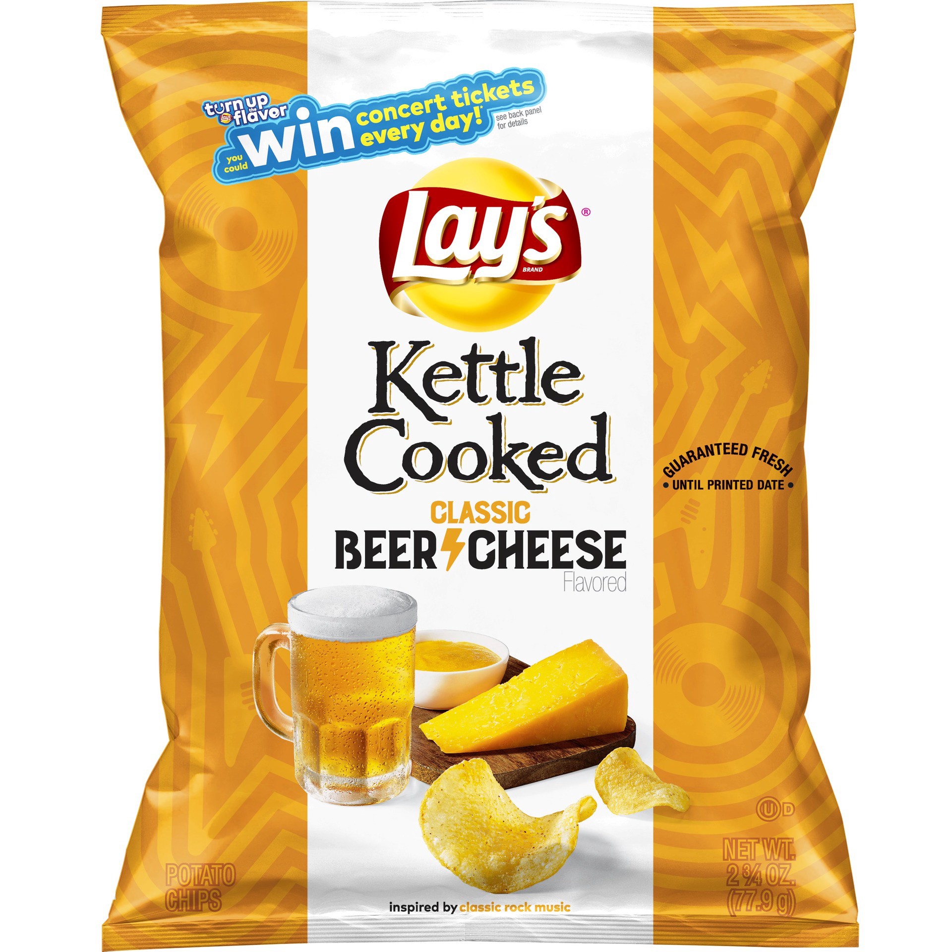 slide 1 of 2, Lay's Kettle Cooked Potato Chips Classic Beer Cheese 2.75 Oz, 2.75 oz