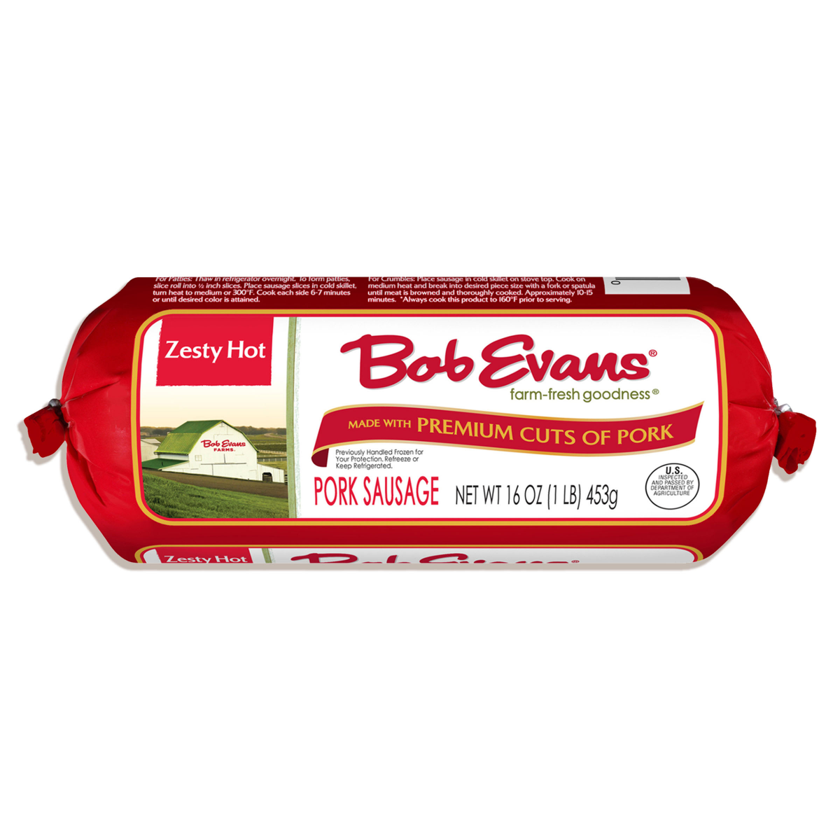 slide 1 of 11, Bob Evans Pork Sausage Roll, Zesty Hot, 16 oz, 16 oz
