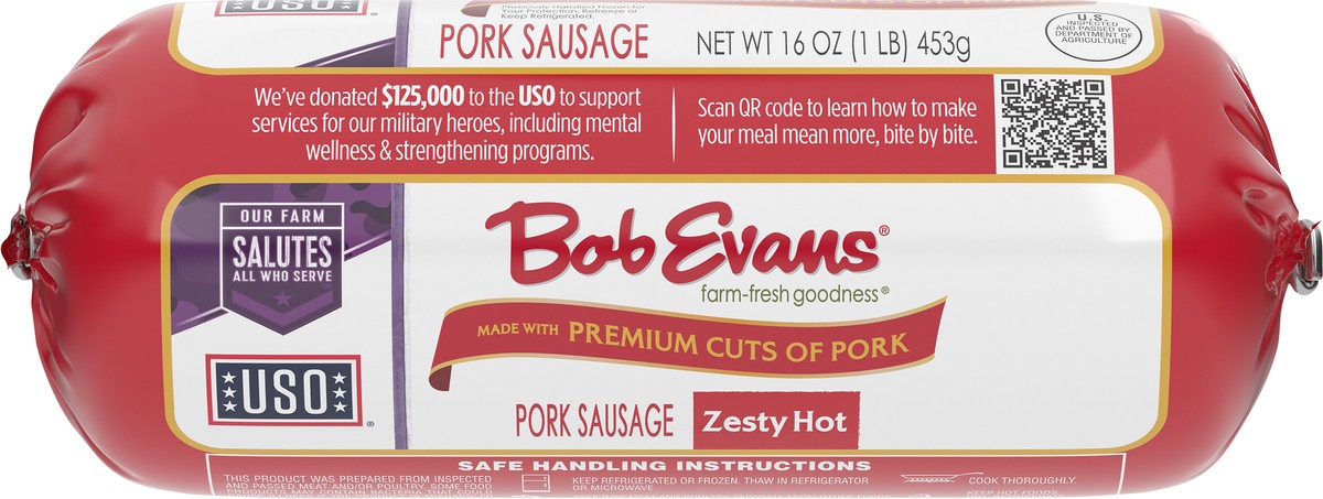 slide 6 of 11, Bob Evans Pork Sausage Roll, Zesty Hot, 16 oz, 16 oz