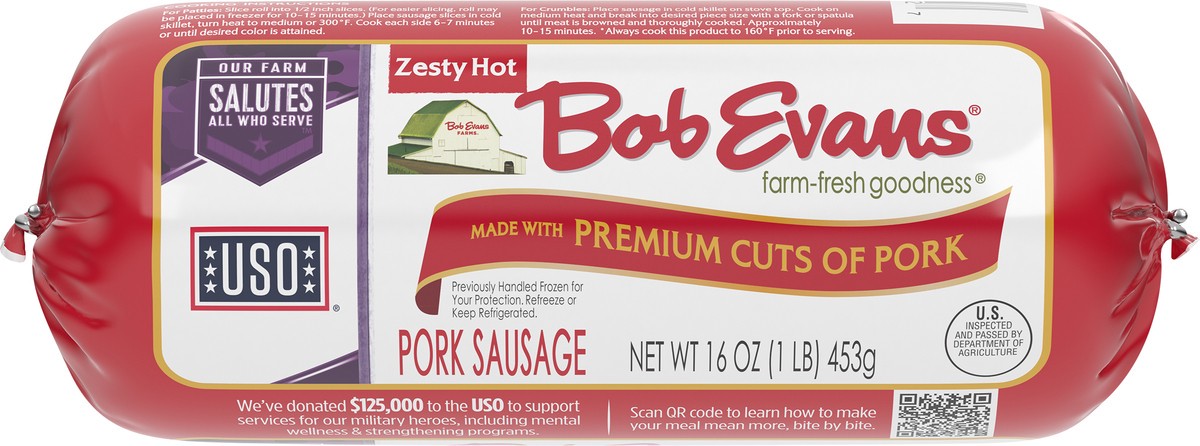 slide 4 of 11, Bob Evans Pork Sausage Roll, Zesty Hot, 16 oz, 16 oz
