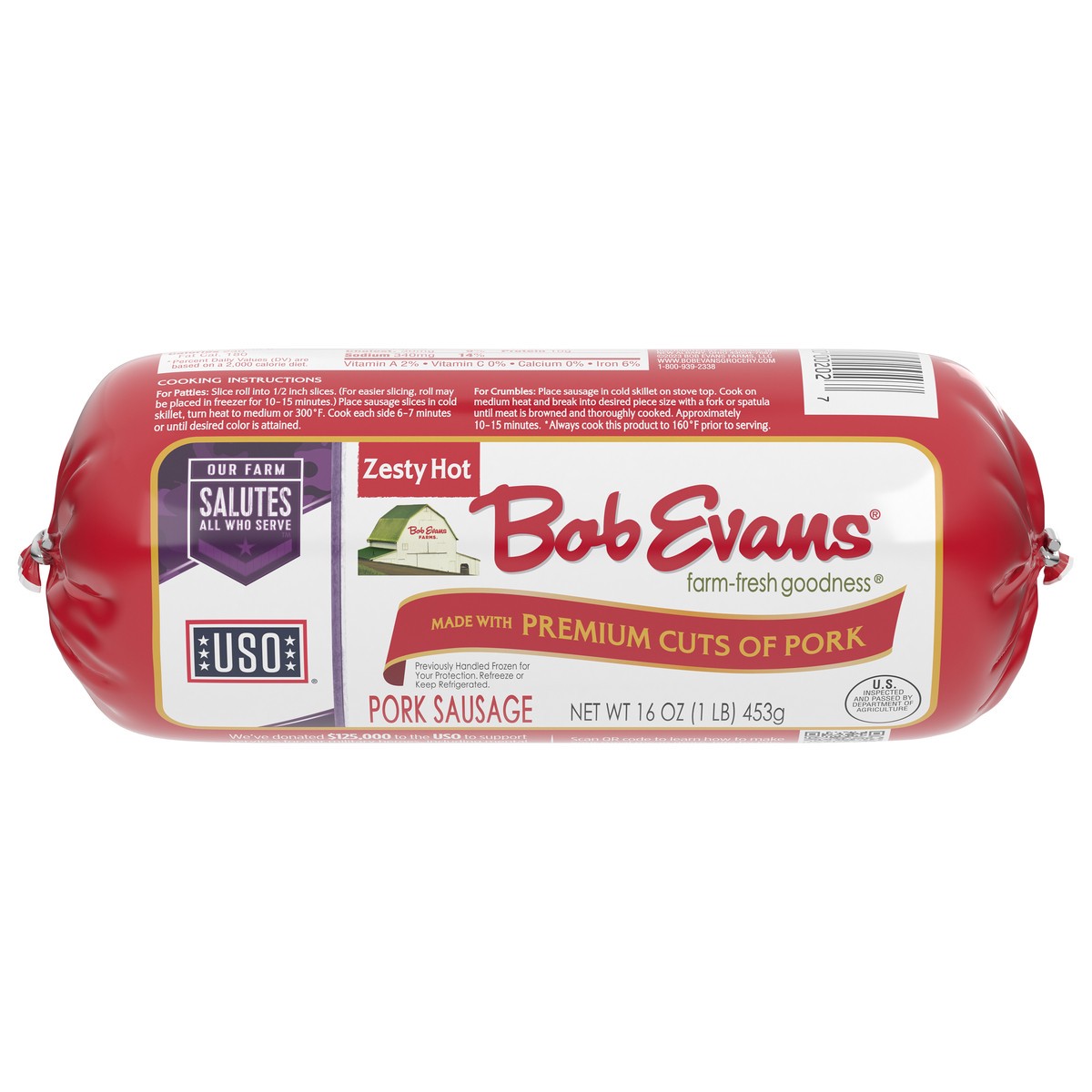 slide 2 of 11, Bob Evans Pork Sausage Roll, Zesty Hot, 16 oz, 16 oz
