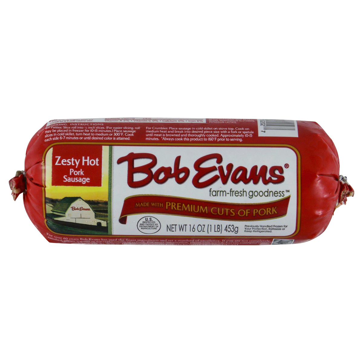 slide 1 of 3, Bob Evans Zesty Hot Pork Sausage Roll, 16 oz