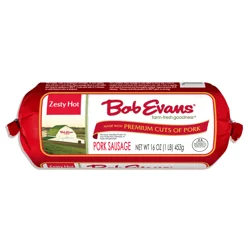 Bob Evans Zesty Hot Premium Pork Sausage Roll, 16 oz (Fresh Sausage)