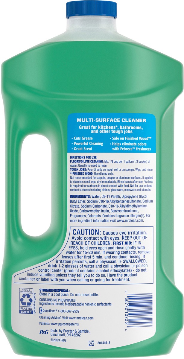 slide 5 of 7, Mr. Clean All Purpose Cleaner, Floor Cleaner for Mopping, Cleaning Liquid, Meadows & Rain, 64oz, 2 qt