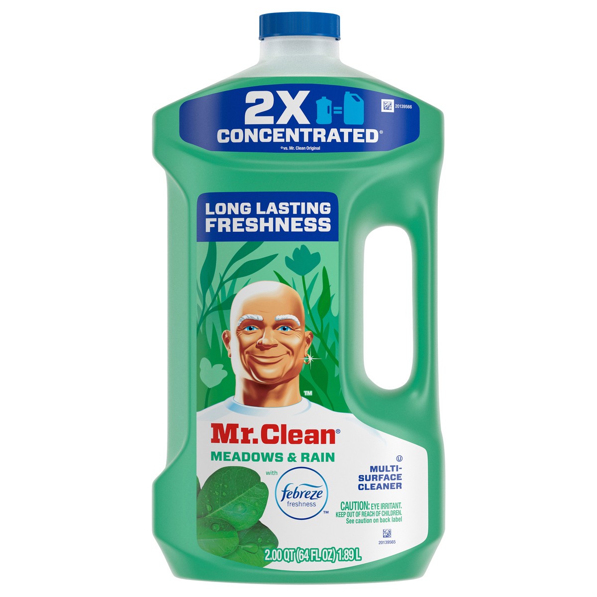 slide 1 of 7, Mr. Clean All Purpose Cleaner, Floor Cleaner for Mopping, Cleaning Liquid, Meadows & Rain, 64oz, 2 qt