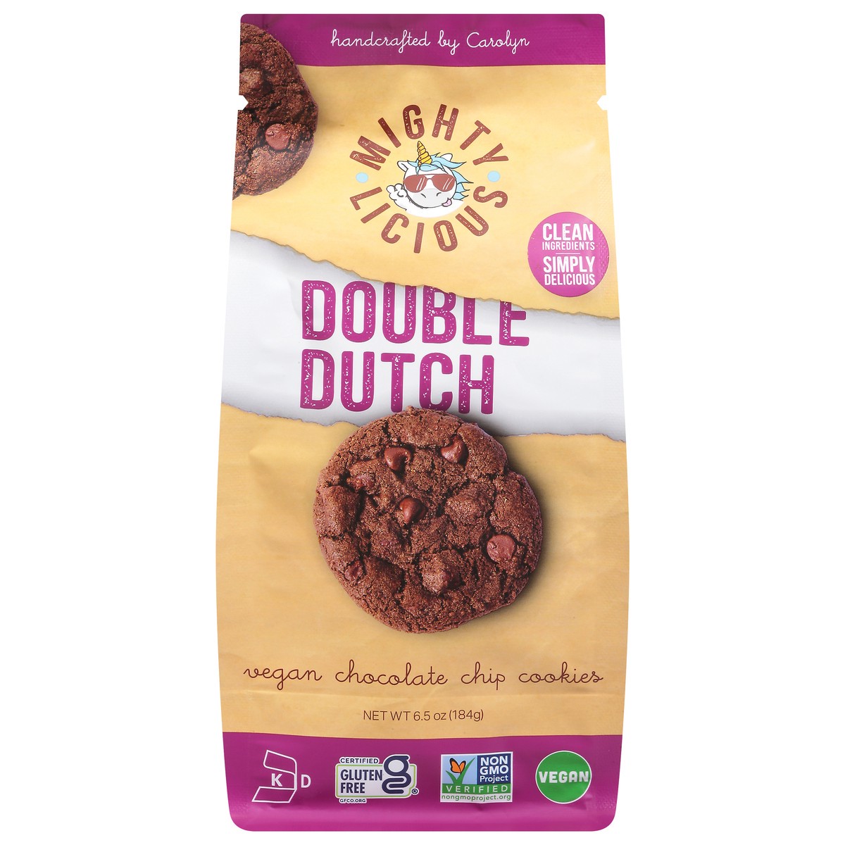 slide 3 of 4, Mightylicious Vegan Double Dutch Chocolate Chip Cookies 6.5 oz, 6 oz