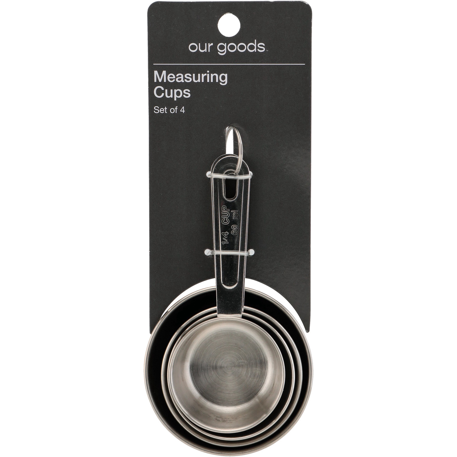 slide 1 of 1, our goods Stainless Steel Measure Cup Set, 4 ct