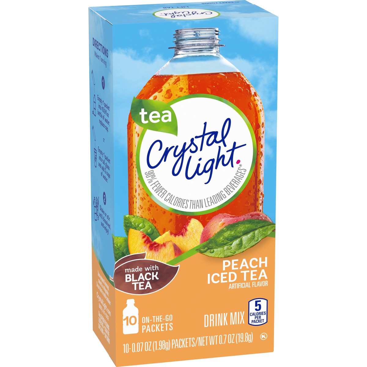 slide 7 of 9, Crystal Light Peach Iced Tea Artificially Flavored Powdered Drink Mix, 10 ct. On-the-Go-Packets, 10 ct; 0.07 oz