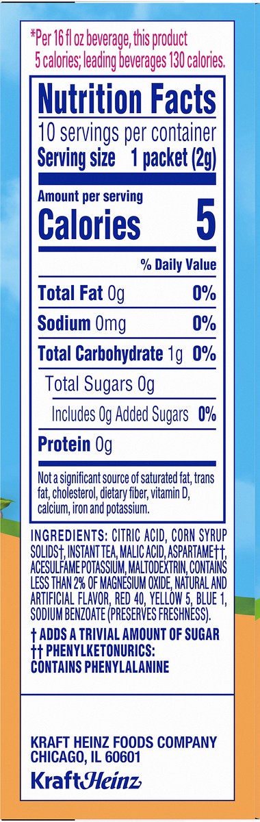 slide 2 of 9, Crystal Light Peach Iced Tea Artificially Flavored Powdered Drink Mix, 10 ct. On-the-Go-Packets, 10 ct; 0.07 oz