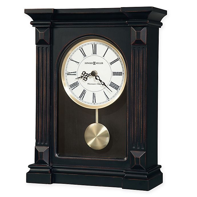 slide 1 of 1, Howard Miller Mia Mantel Clock - Worn Black, 1 ct