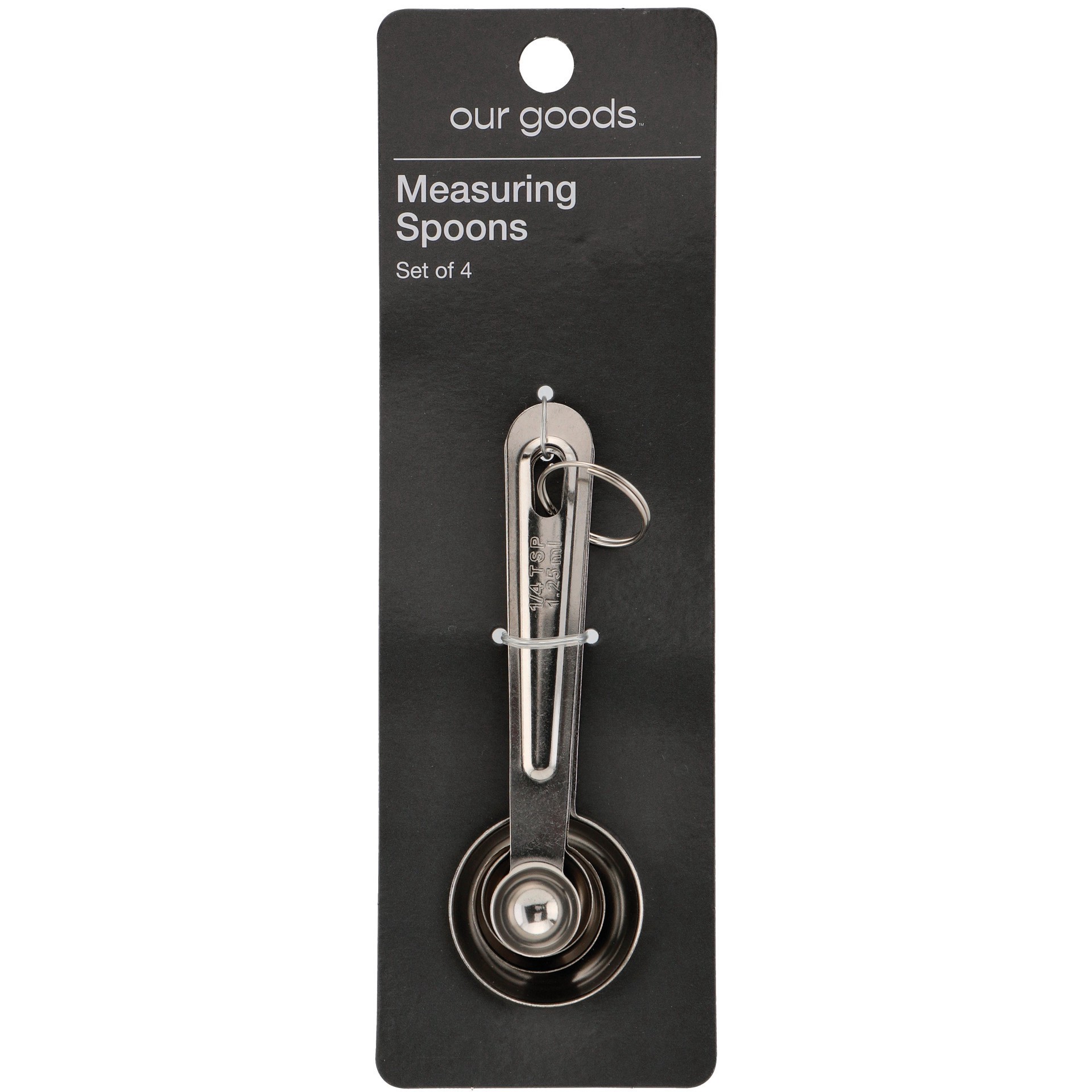 slide 1 of 1, our goods Stainless Steel Measuring Spoon Set, 4 ct