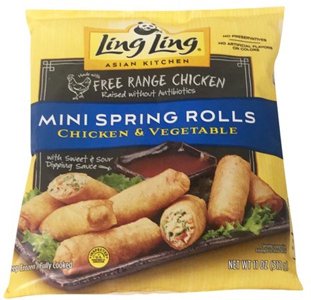 slide 1 of 1, Ling Ling Mini Chicken Spring Roll, 11 oz