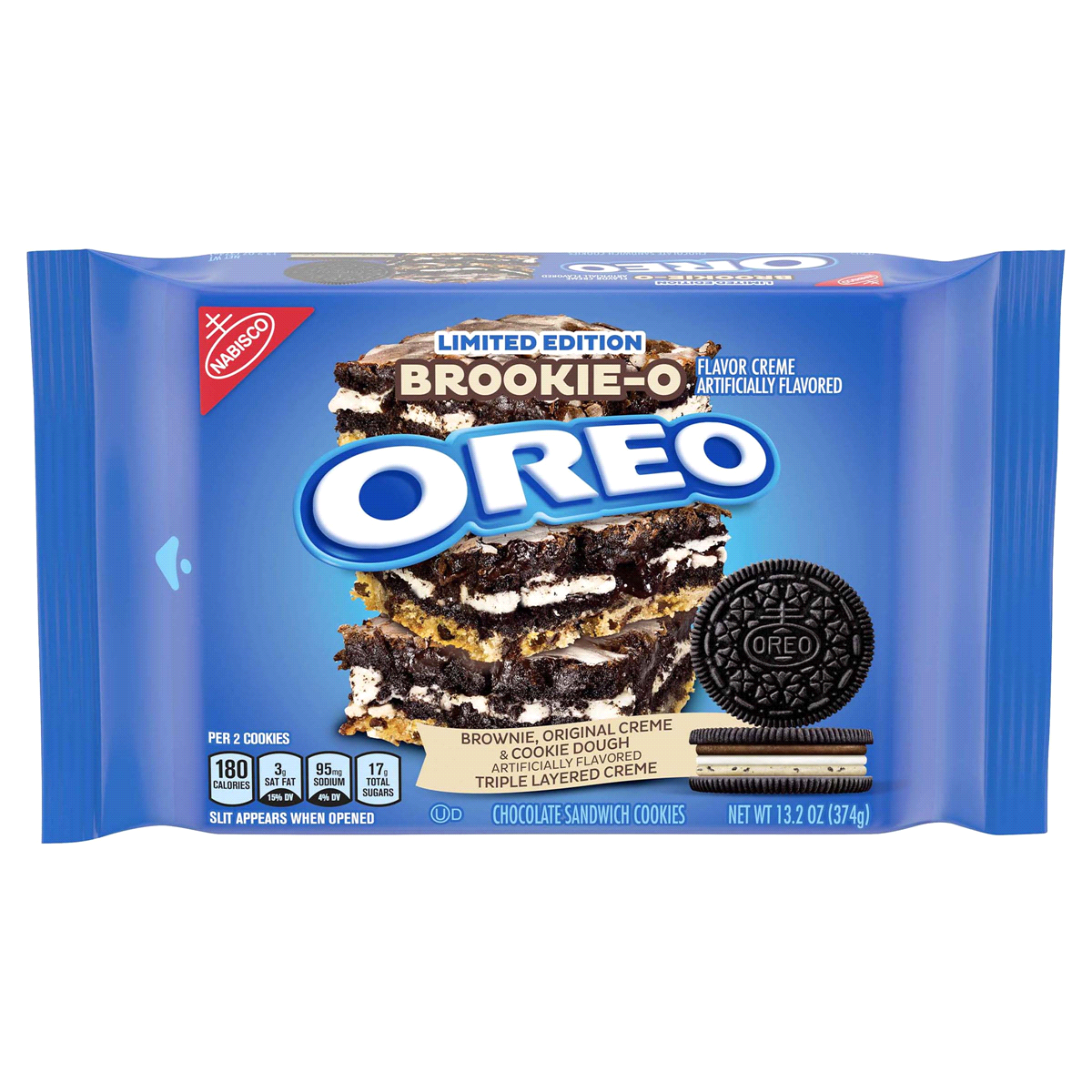 slide 1 of 2, Oreo Brookie-O Chocolate Sandwich Cookies, 13.2 oz