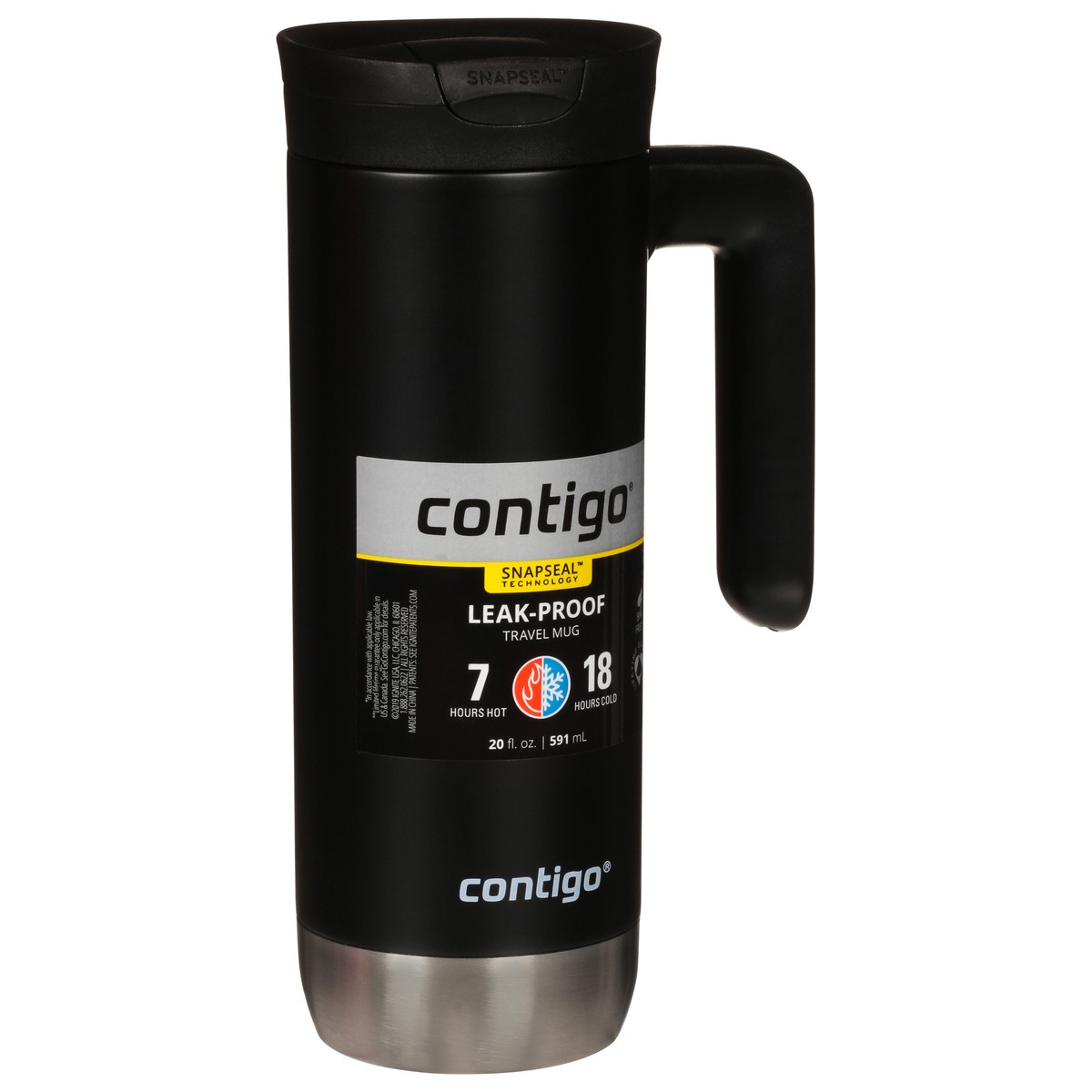 slide 5 of 12, Contigo SnapSeal Insulated Stainless Steel Travel Mug with Handle, Licorice, 1 ct