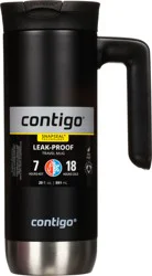 Contigo SnapSeal Insulated Stainless Steel Travel Mug with Handle, Licorice