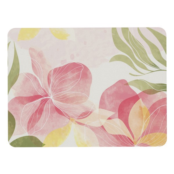 slide 4 of 5, Realspace® Decorative Vinyl Chair Mat For Low Carpet, 36"" x 48"", Natural Floral, 1 ct