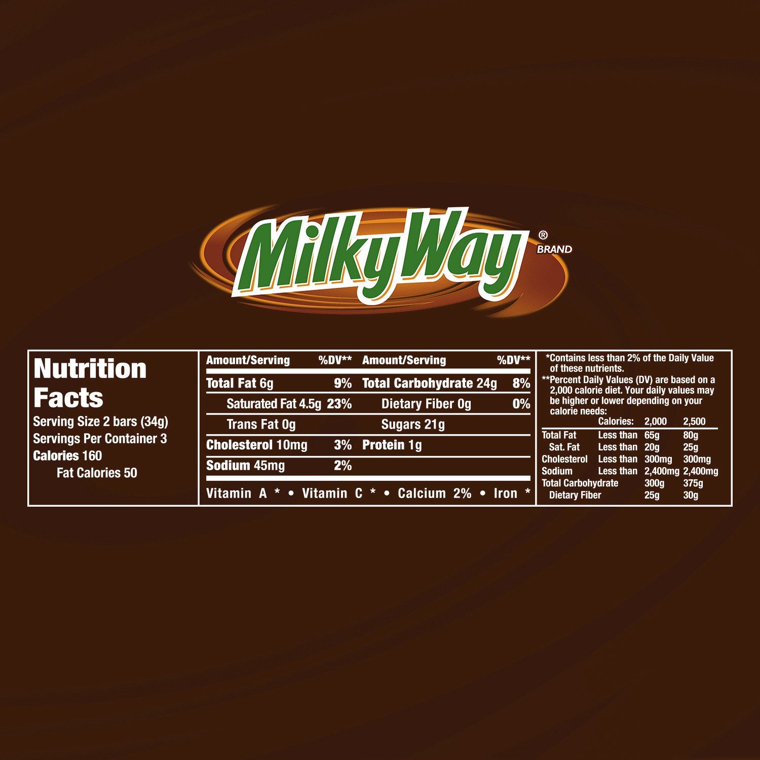 slide 2 of 8, Milky Way MILKY WAY Milk Chocolate Candy Bars Bulk Pack, 3.36 oz, (Pack of 6), 6 ct