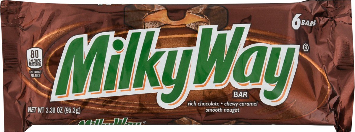 slide 1 of 8, Milky Way MILKY WAY Milk Chocolate Candy Bars Bulk Pack, 3.36 oz, (Pack of 6), 6 ct