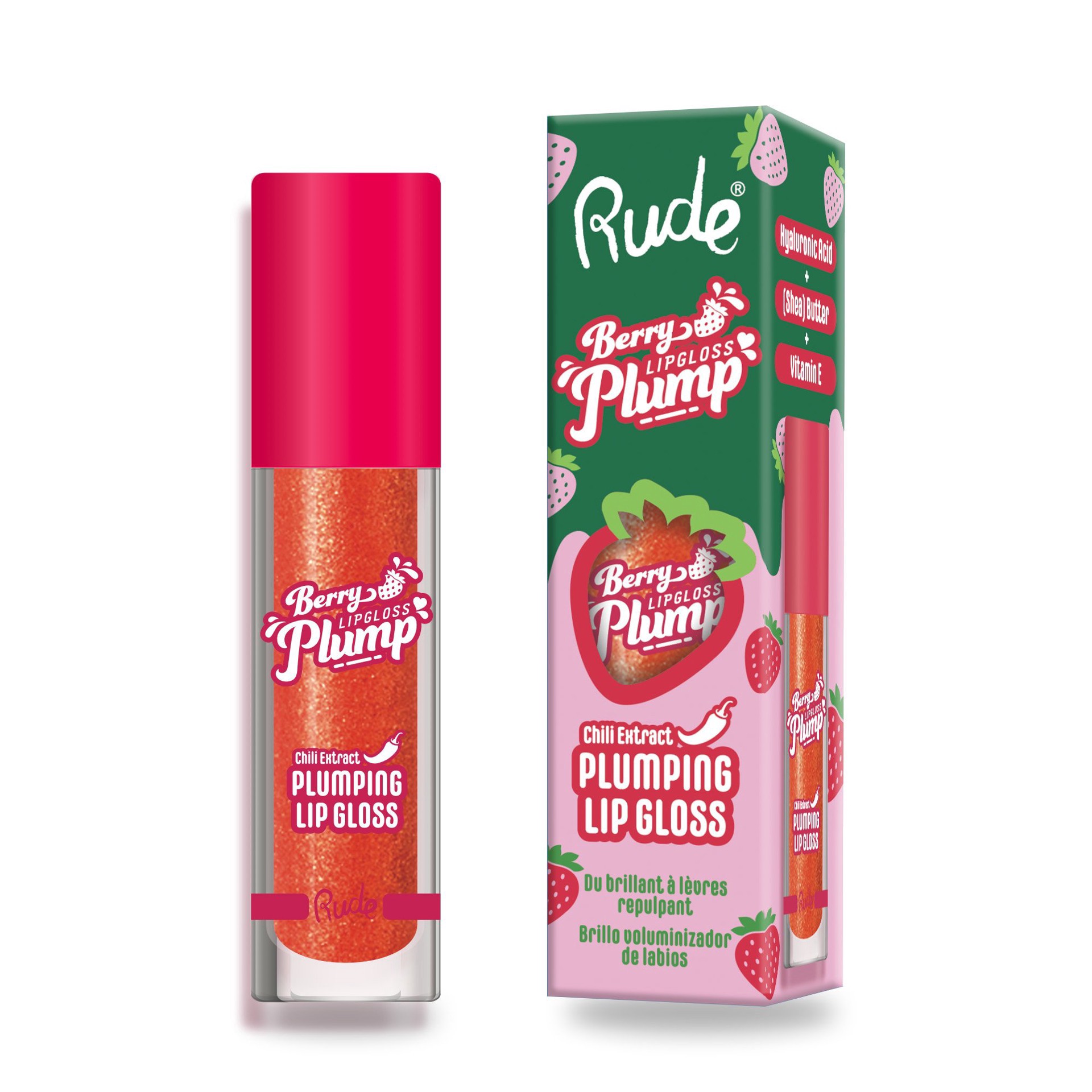 slide 1 of 1, Rude Cosmetics Berry Plumping Lip Gloss -Cherry Bomb, 1 ct