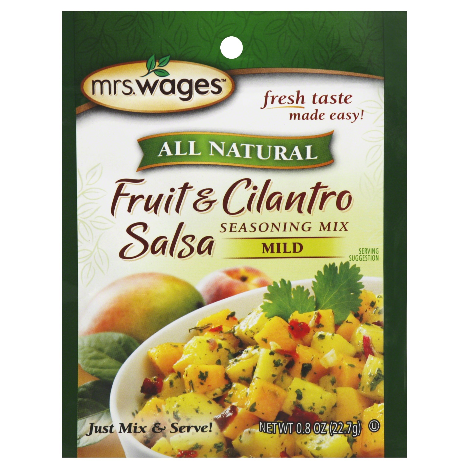 slide 1 of 6, Mrs. Wages Fruit & Cilantro Salsa Mild Seasoning Mix, 0.8 oz